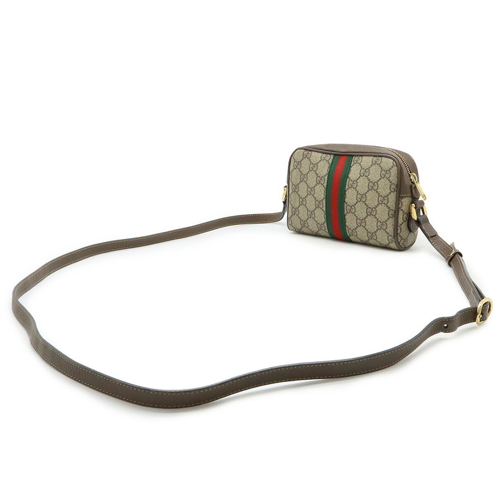 Gucci Sherry Mocha Shoulder GG Ophidia Supreme Bag Black Beige